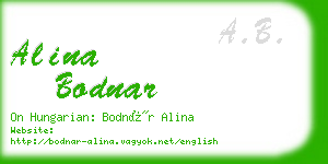 alina bodnar business card